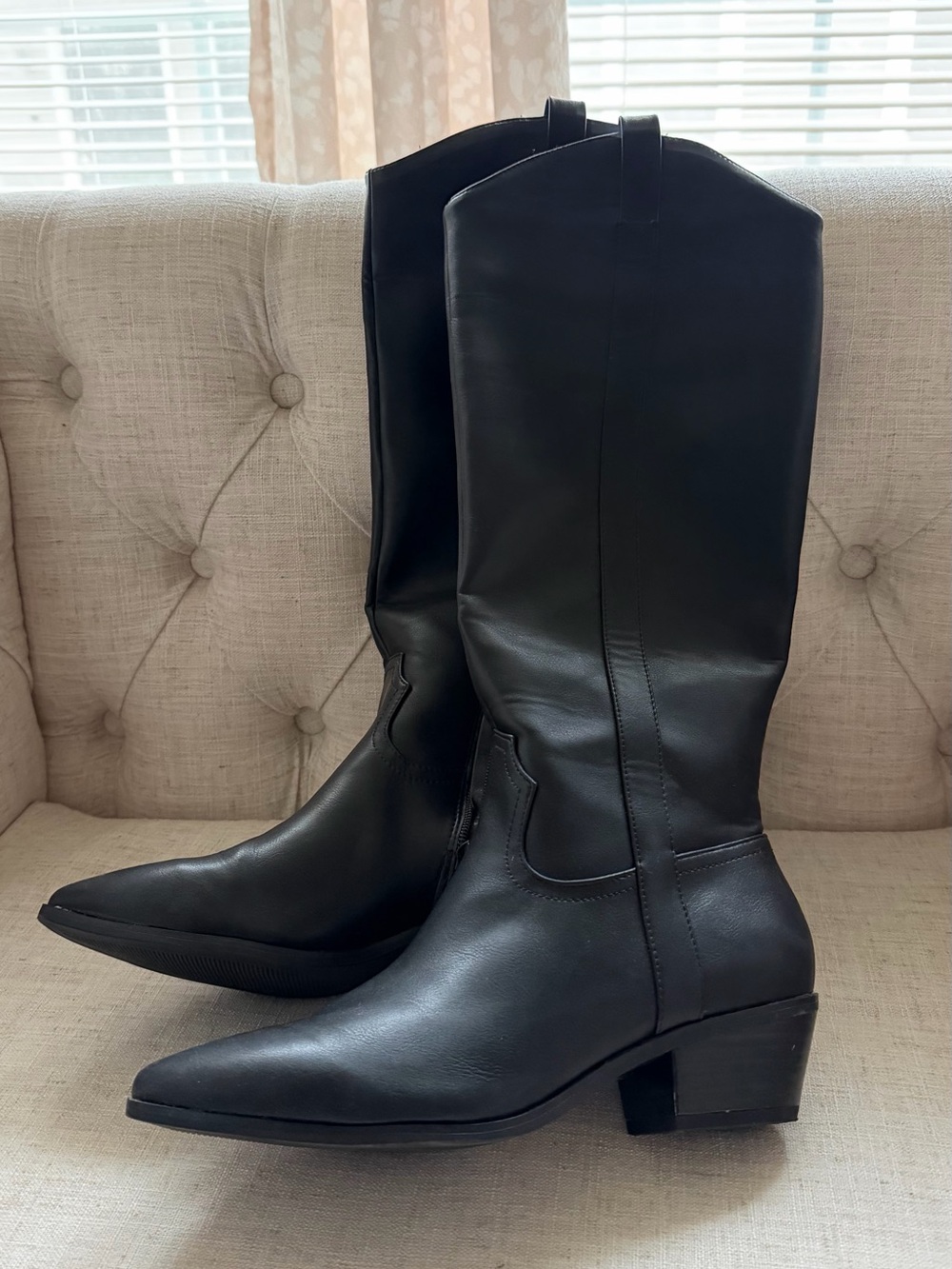 Target Black Pointed-Toe Western Knee-High Boots